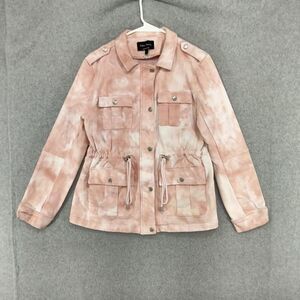 Eden Society Jacket Women Size Large Tie Dye Full Zip Cargo Military Lightweight